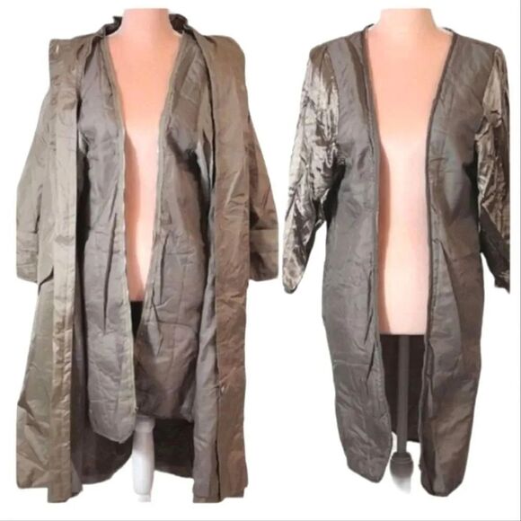 VTG Mervyns 80s Beige Belted Midi Trench Coat Removable Liner SZ 6 Petite - Picture 9 of 14